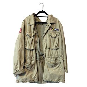 Polo Ralph Lauren Vintage 90s M-65 Field Jacket Khaki Military Patches